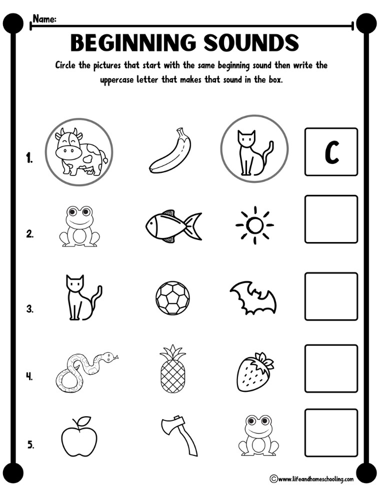 Kindergarten Phonics Worksheets Printable Free Kindergarten Worksheets