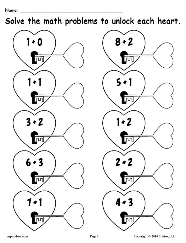 Valentine Printable Worksheets Free Kindergarten Worksheets