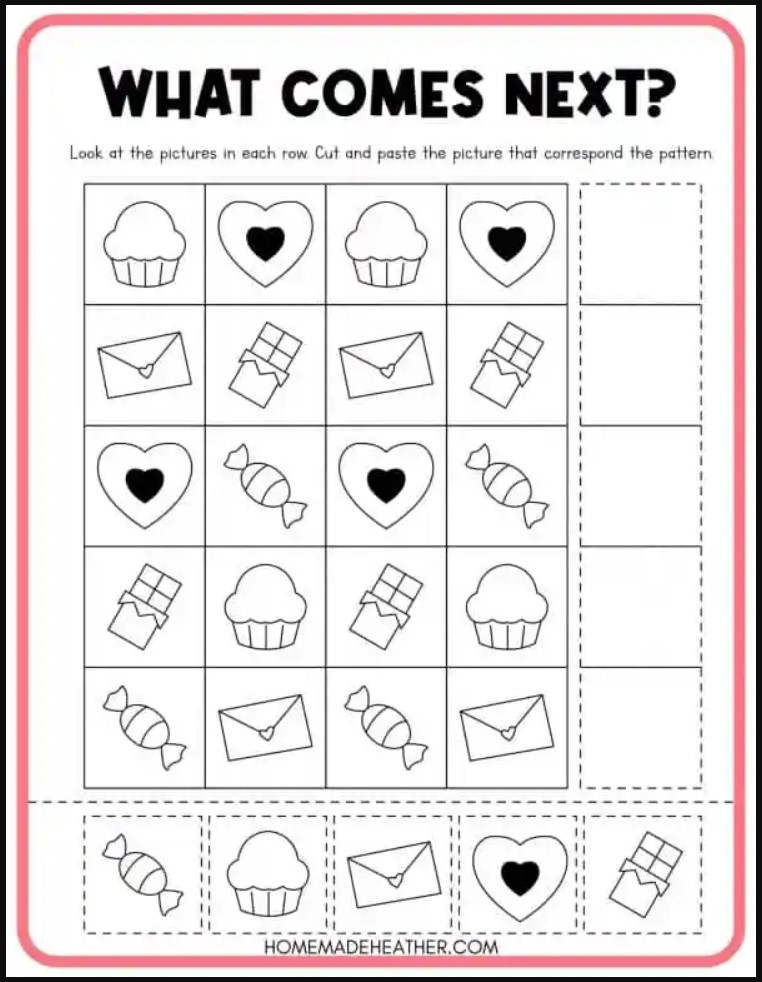 Valentine s Day Printable Activities Free Kindergarten Worksheets