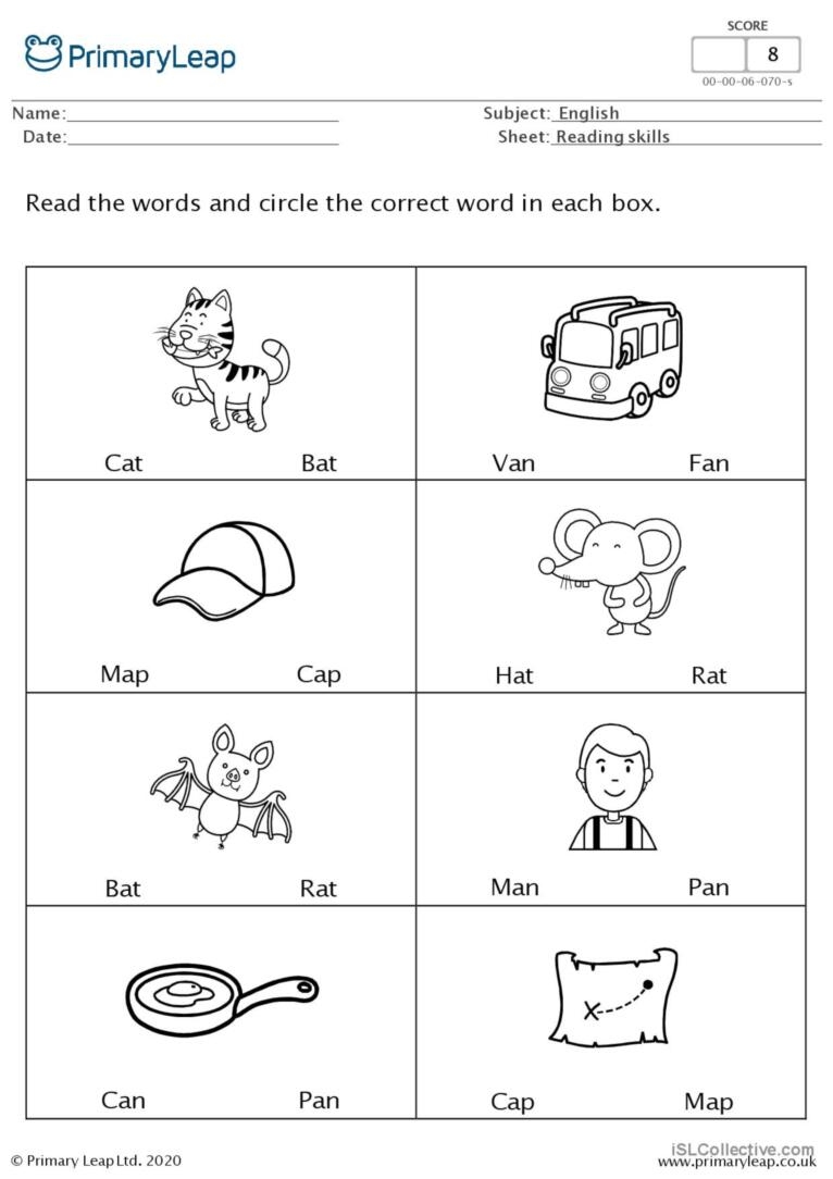 Circle The Correct Word Worksheets For Kindergarten - Kindergarten ...