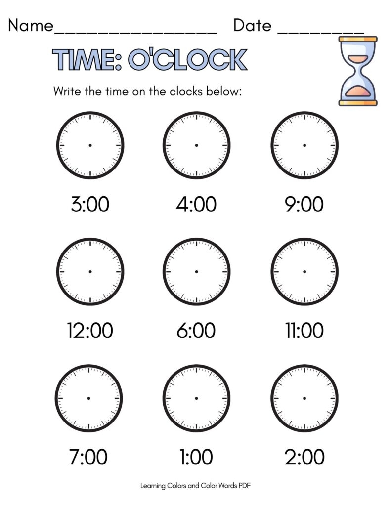 Clock Worksheet For Ukg - Kindergarten Worksheets