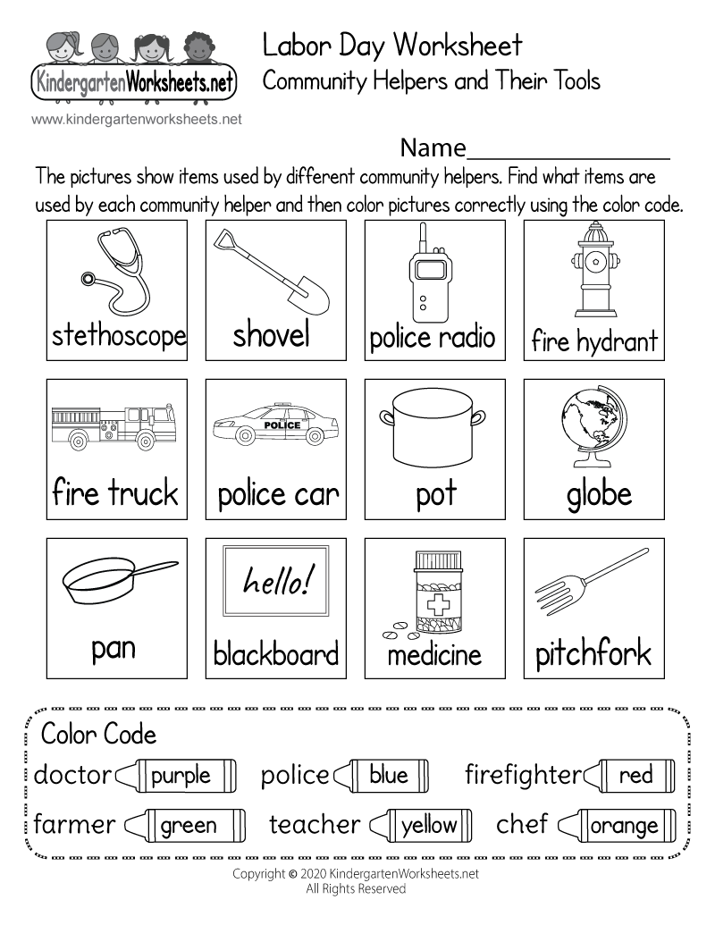 Community Helpers For Kindergarten Worksheets Pdf Free Download ...