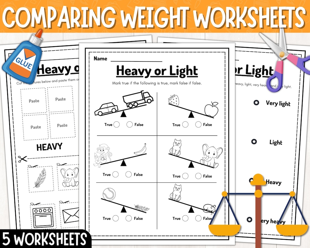 Comparing Weight Worksheets For Kindergarten - Kindergarten Worksheets