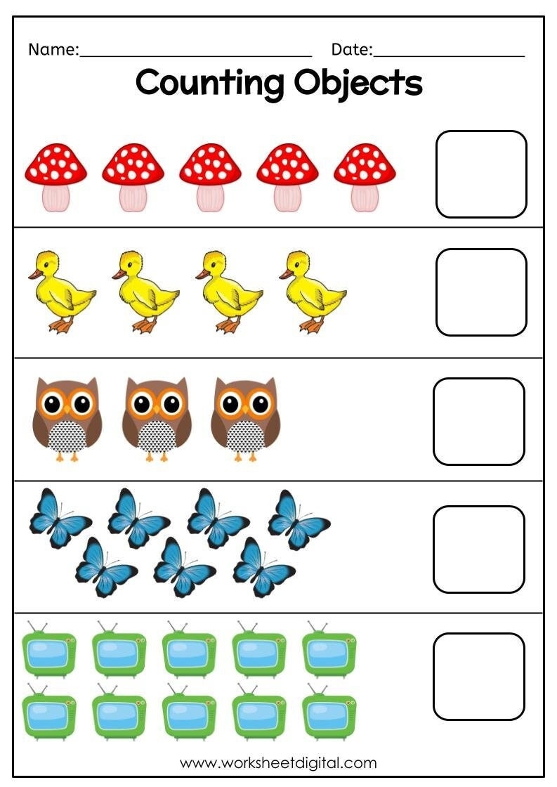 Counting worksheets 1 20 for kindergarten kindergarten worksheets