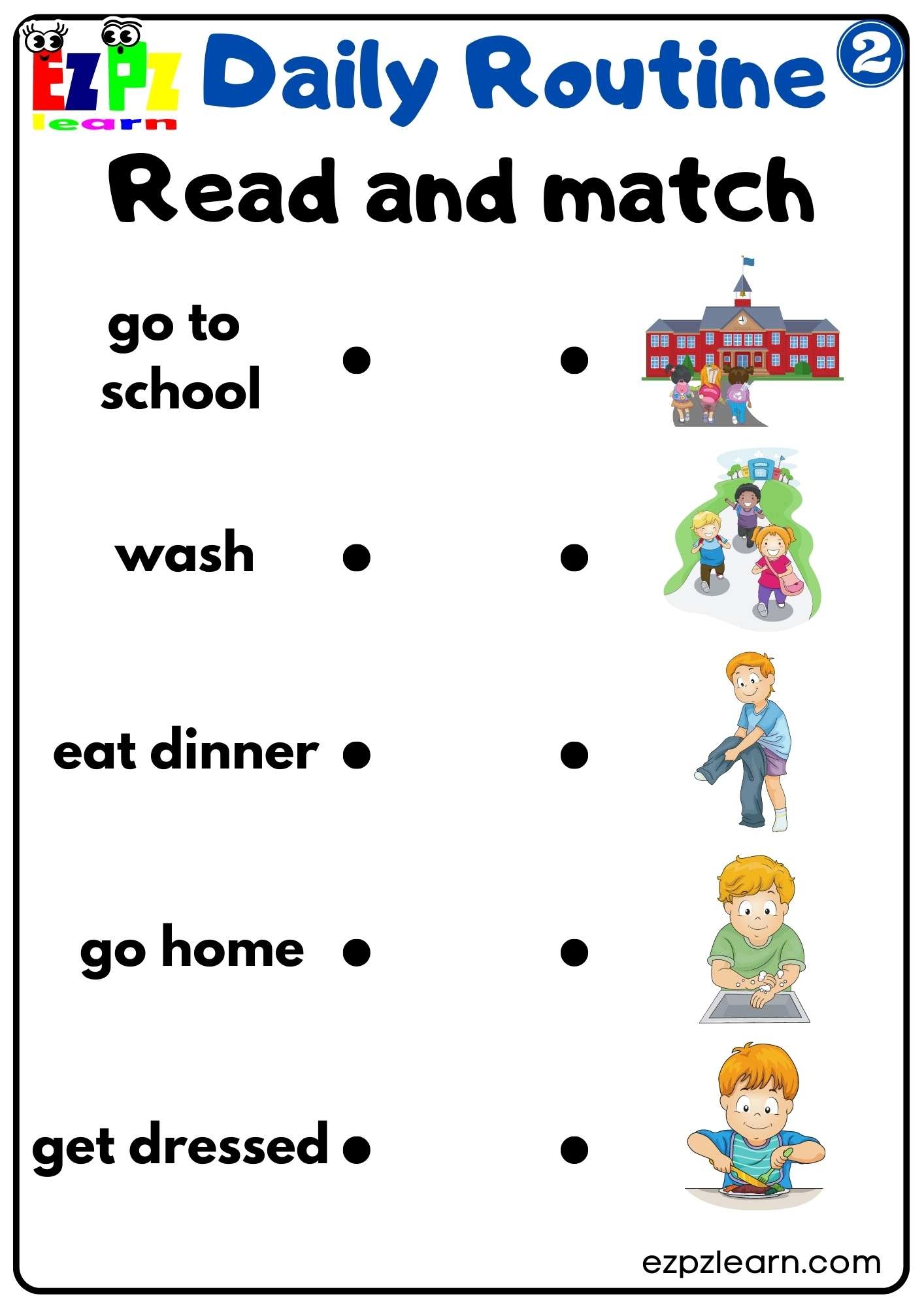 Daily Activities Worksheet For Kids - Kindergarten Worksheets