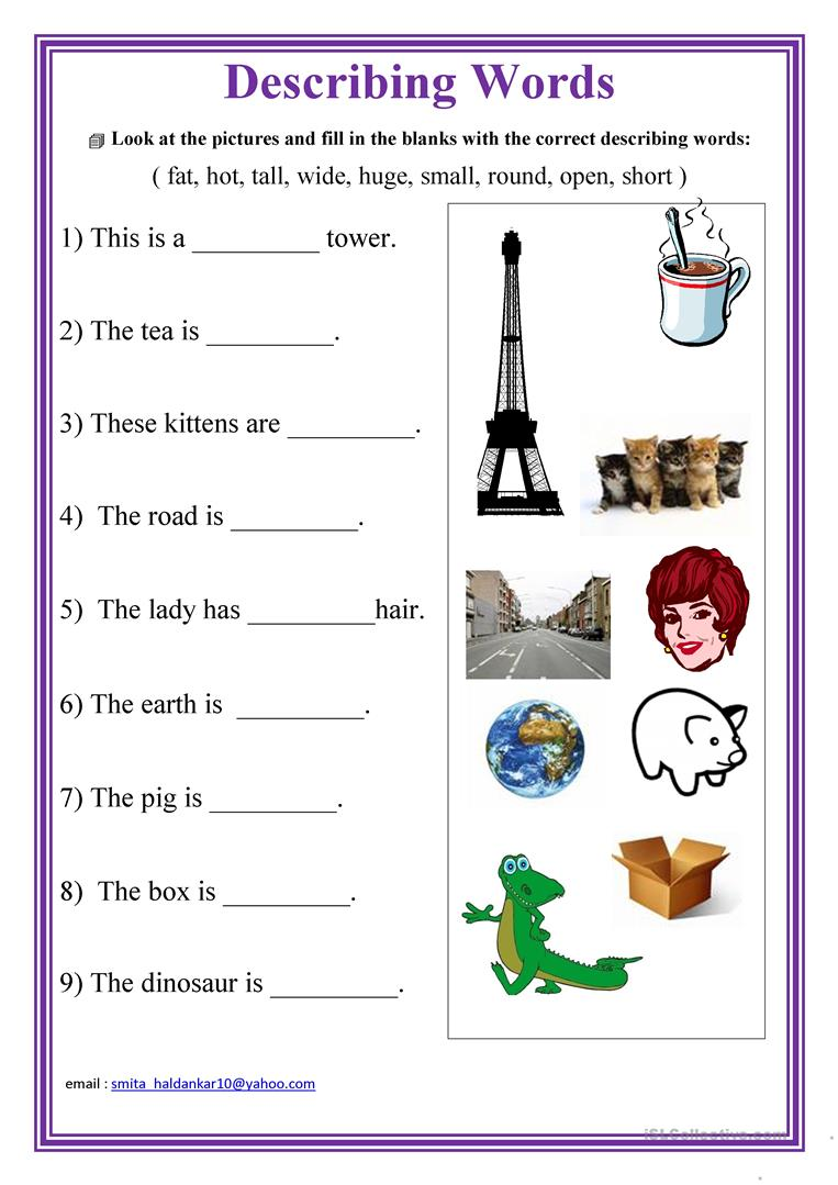 Describing Words Worksheet For Ukg Kindergarten Worksheets Describing Words Worksheet For Ukg Kindergarten Worksheets