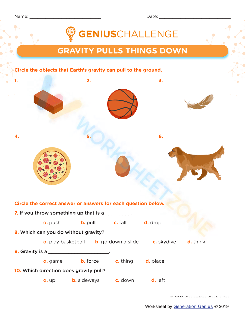 Gravity For Kindergarten Worksheet - Kindergarten Worksheets