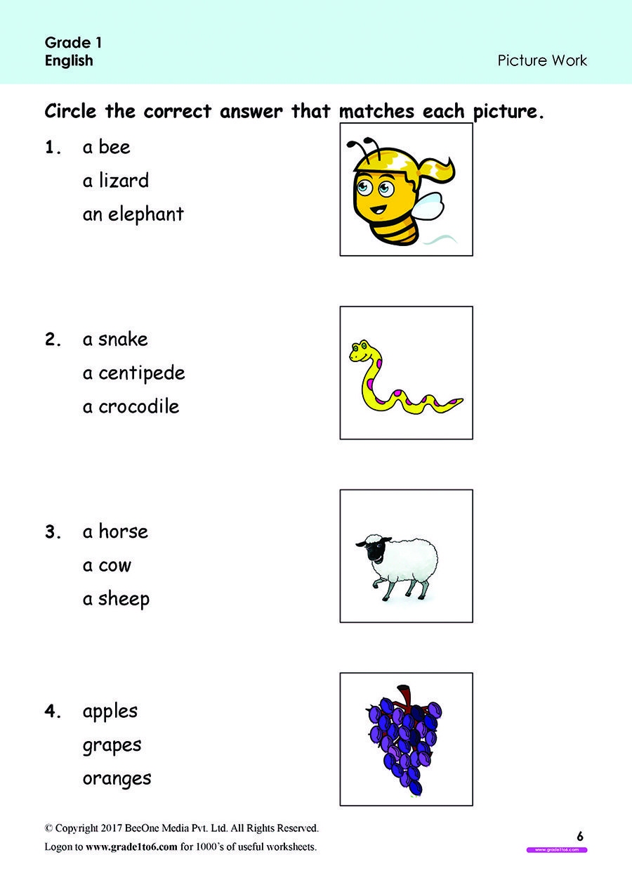 English Worksheet For Class Kg 1 - Kindergarten Worksheets