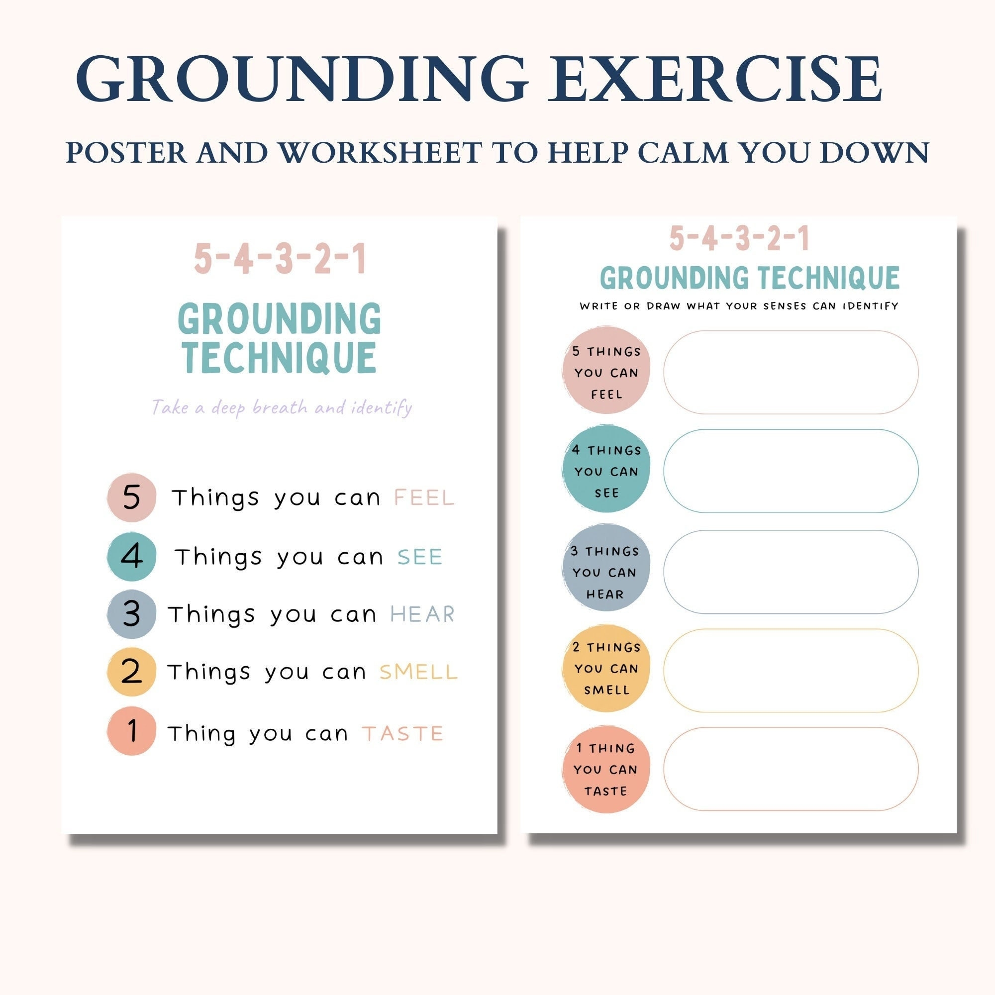 Grounding Techniques For Kids Worksheet - Kindergarten Worksheets