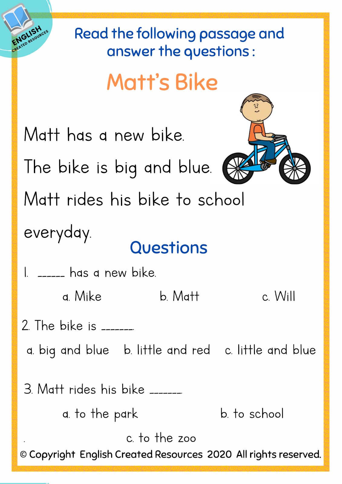 English Reading Materials For Kindergarten - Kindergarten Worksheets