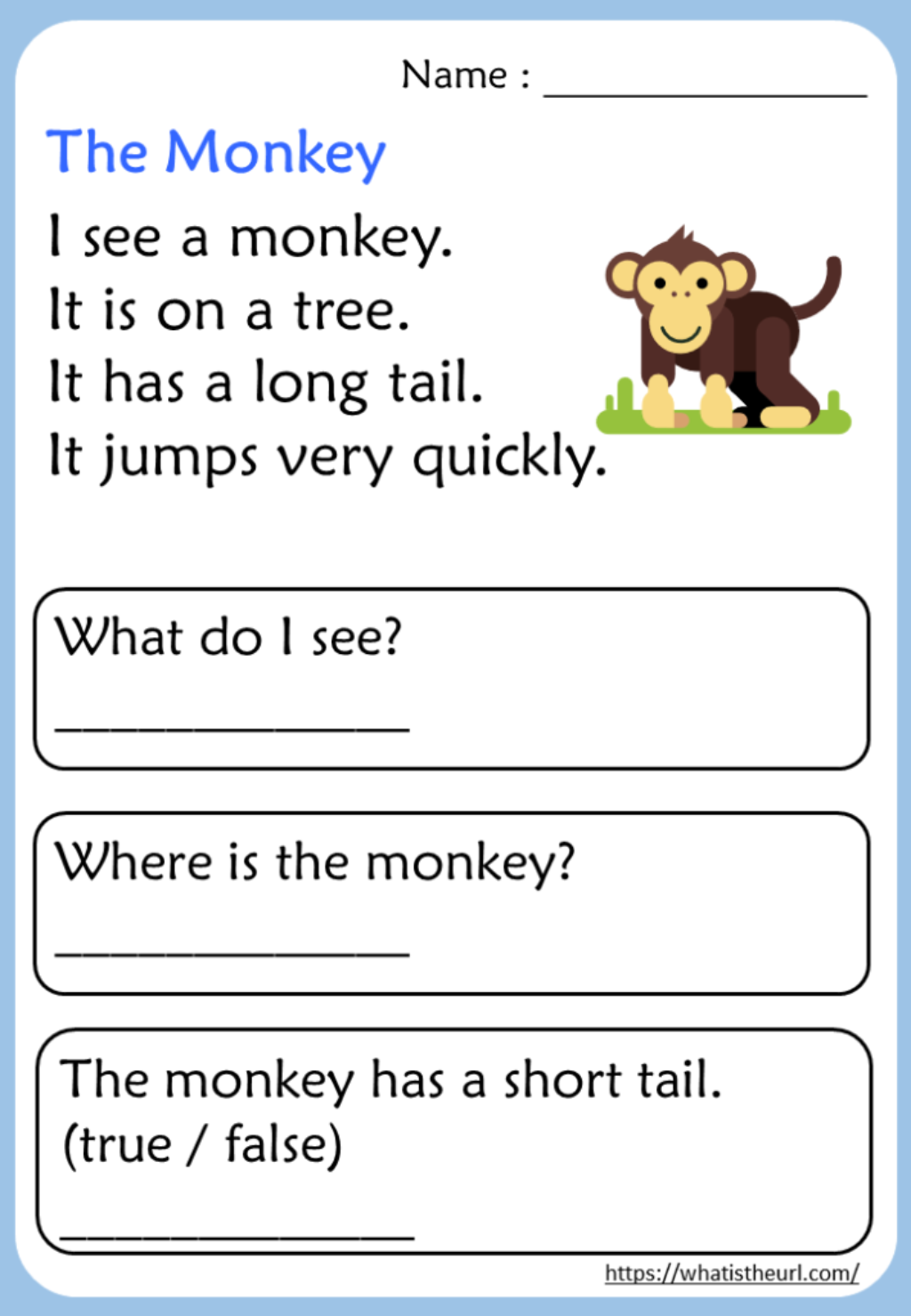 English Reading Worksheet For Ukg - Kindergarten Worksheets