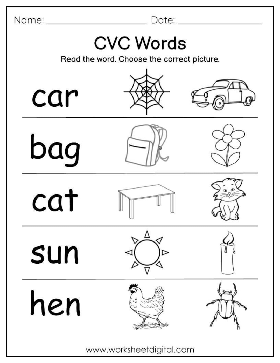 Cvc Words Worksheet For Ukg - Kindergarten Worksheets