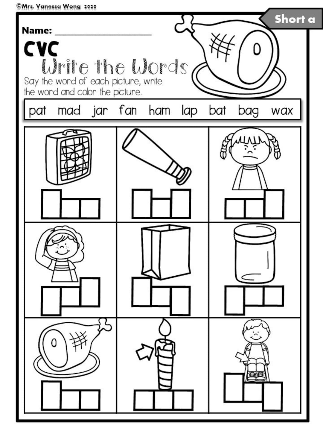 Cvc Words For Kindergarten Worksheets - Kindergarten Worksheets