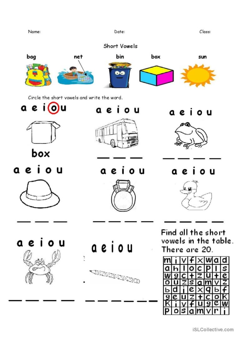 Aeiou Worksheets For Kindergarten - Kindergarten Worksheets