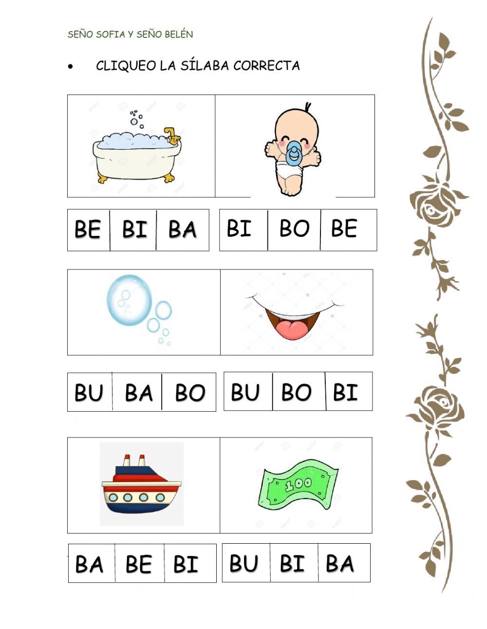 Ba Be Bi Bo Bu Worksheets For Kindergarten - Kindergarten Worksheets