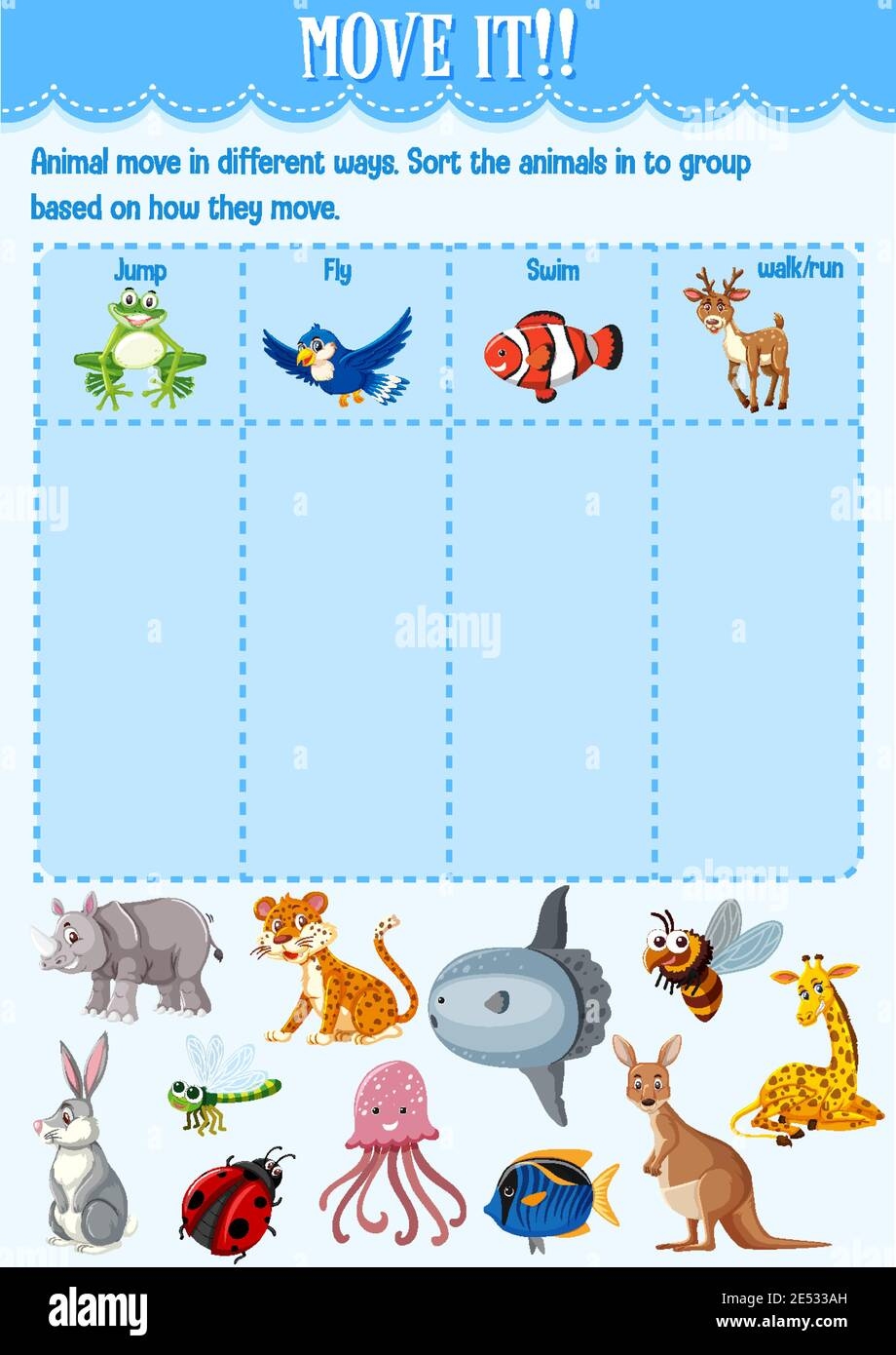 How Do Animals Move Worksheet For Kindergarten - Kindergarten Worksheets