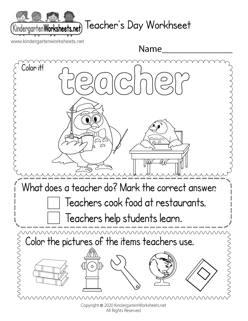 Free Teacher Worksheets Kindergarten Kindergarten Worksheets