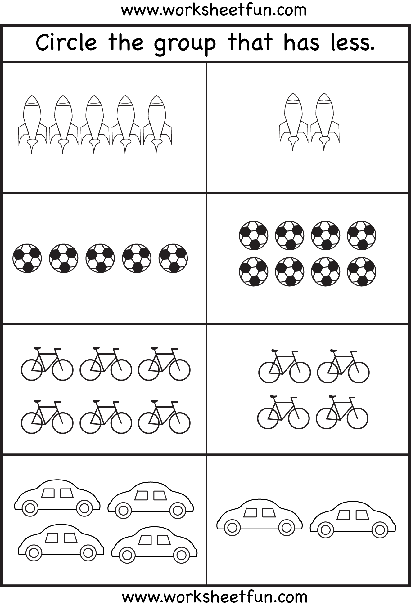 More Or Less Worksheets For Kindergarten Pdf Kindergarten Worksheets