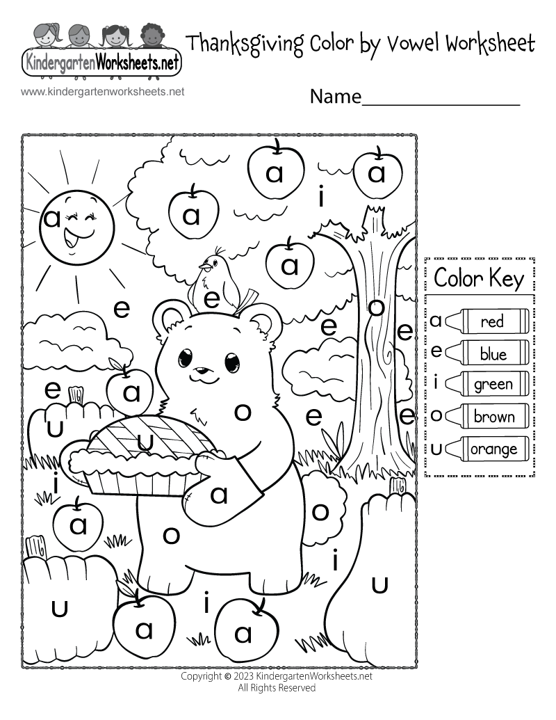 Worksheets For Vowels For Kindergarten - Kindergarten Worksheets