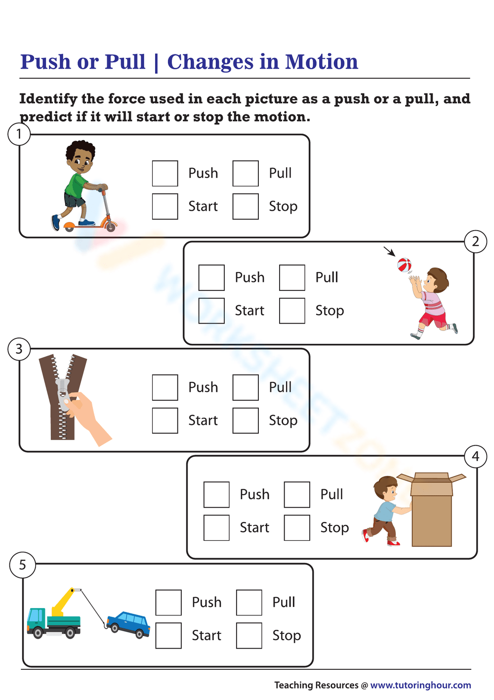 Push Pull Worksheets For Kindergarten - Kindergarten Worksheets