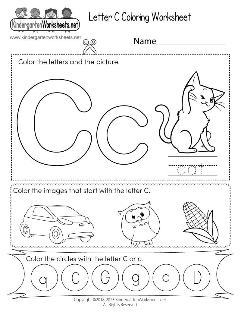 Kindergarten letter c worksheets kindergarten worksheets