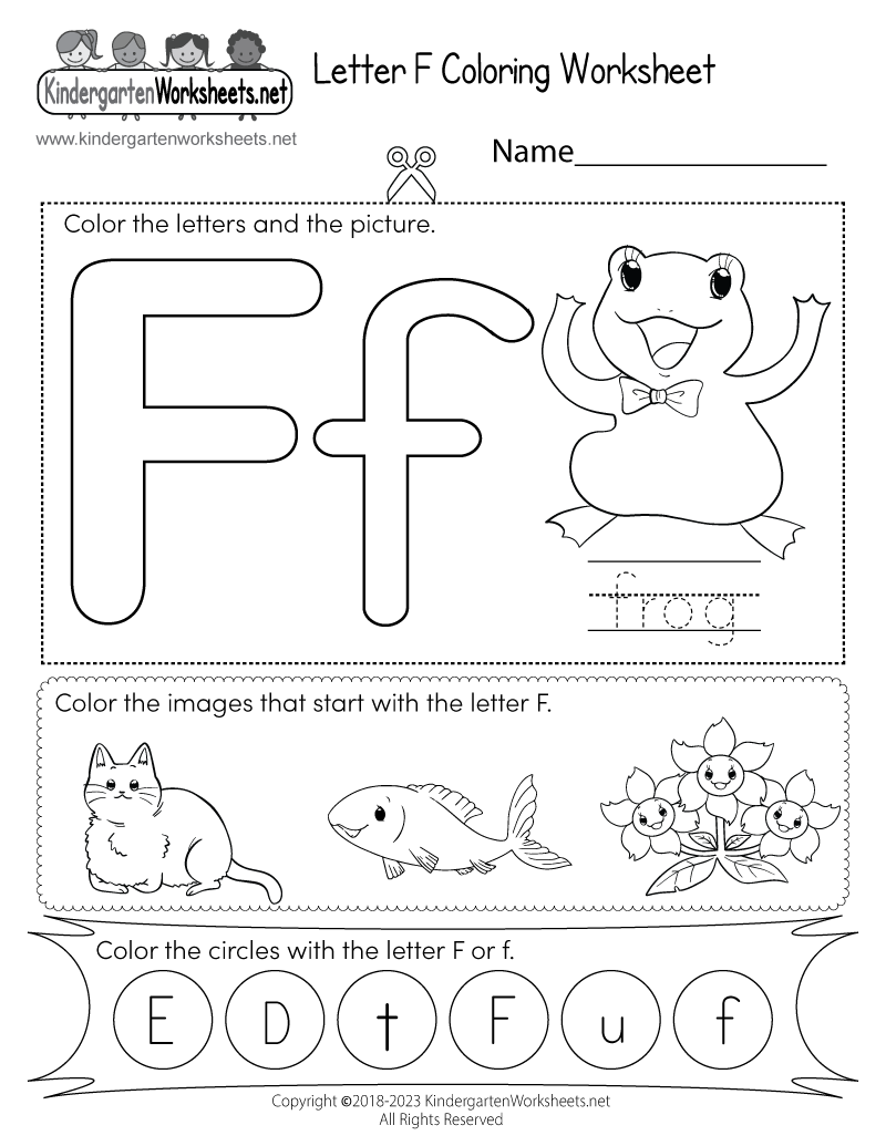 Letter F Worksheets Kindergarten Kindergarten Worksheets