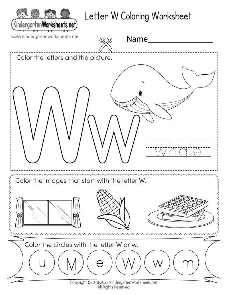 Letter W Worksheets Kindergarten - Kindergarten Worksheets