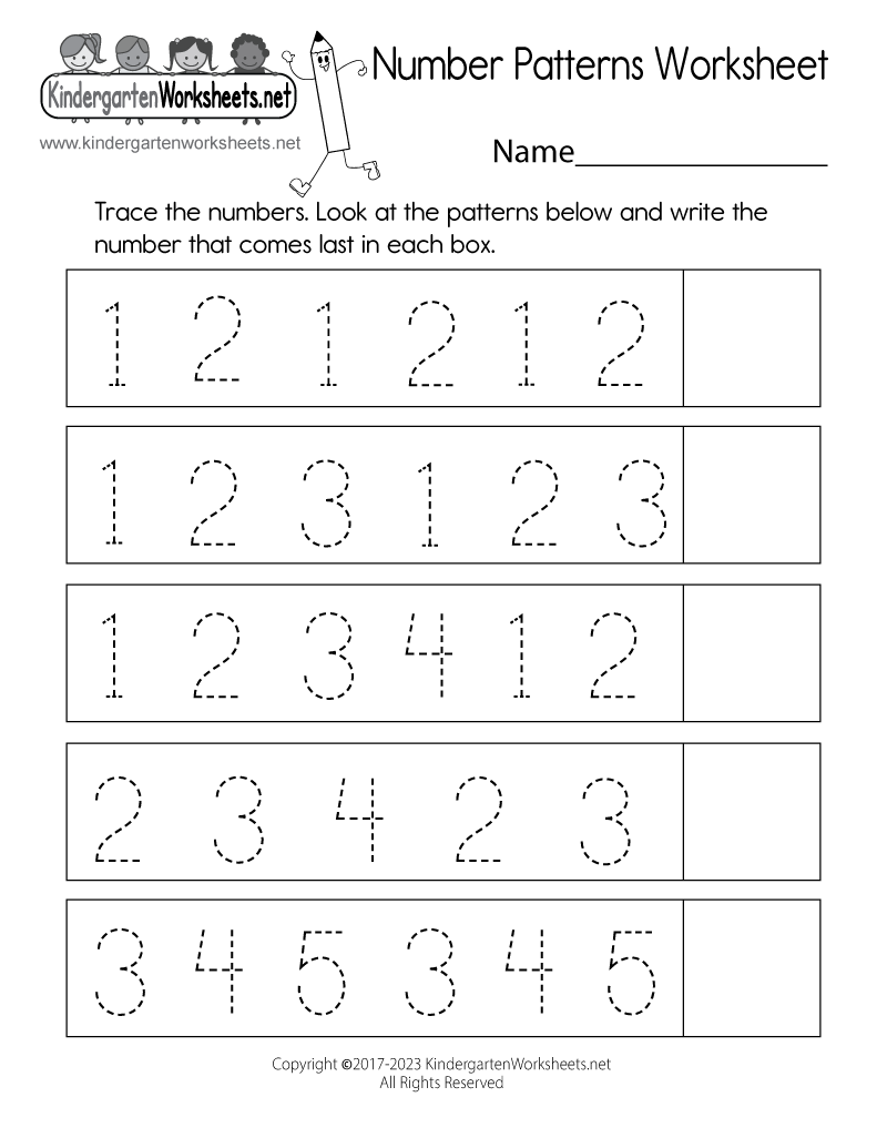 Kindergarten pattern worksheets pdf kindergarten worksheets