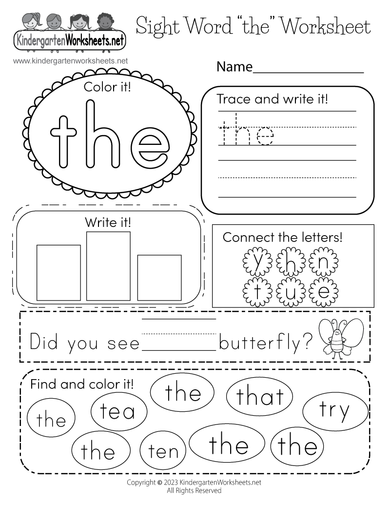 Kindergarten Sight Words Worksheets Pdf Free Download - Kindergarten